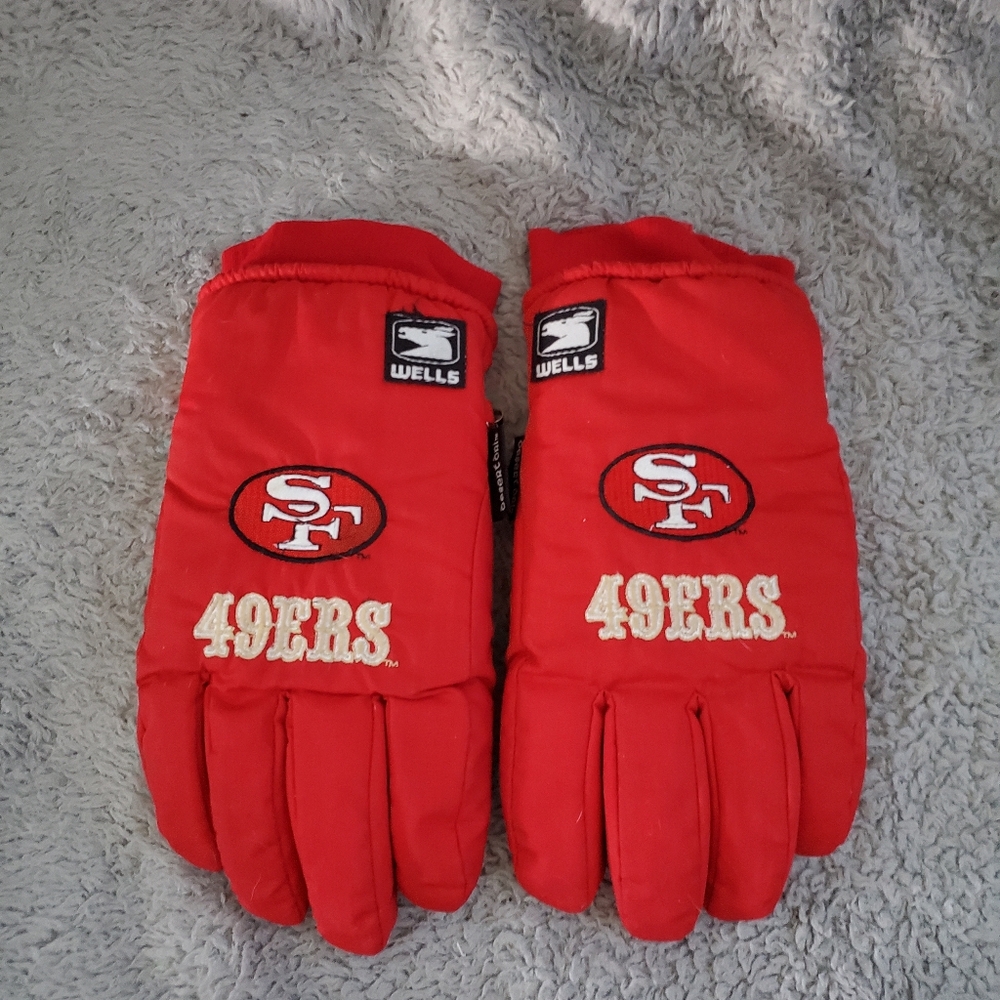 Vintage Wells Desert Dri NFL 49er Gloves